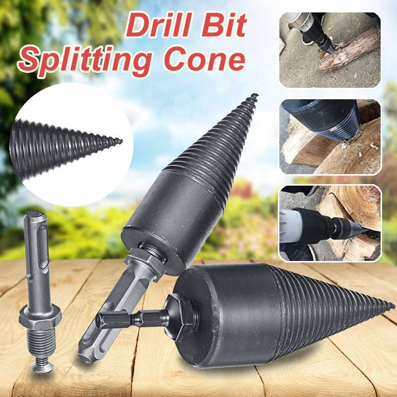 32/42mm Electric Hammer Drill Bit / Square / Round / Handle High Speed Twist Drill Bit Wood Splitter Screw Cones Splitting Bit For Woodwork Household Square Handle