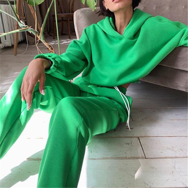 Women's Two Piece Set Tracksuit Casual Solid Color @40 K_S