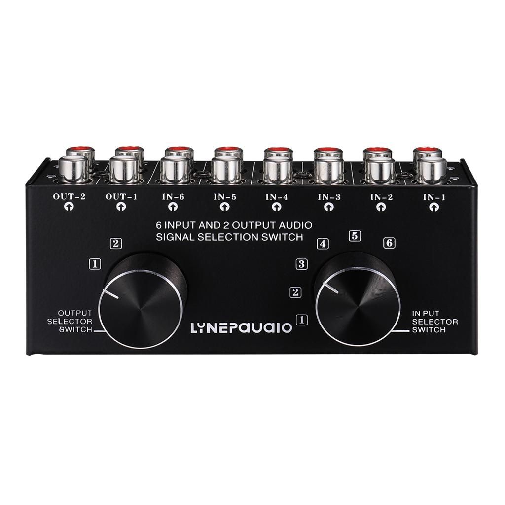 RCA 6 Input 2 Output Port RCA AV Audio Video Switcher Switch Selector