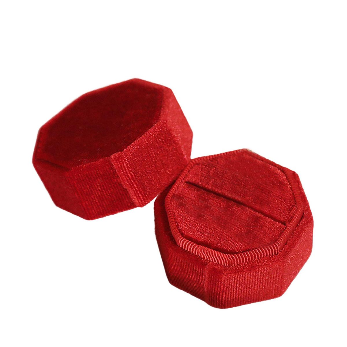 Betrothal Ring Box Engagement Wedding Party Lovers Ring Display Box Jujube Red