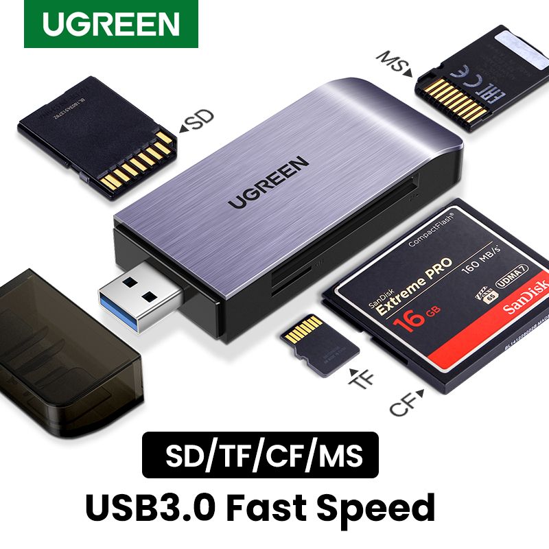 SD Card Reader USB 3.0 High-Speed CF Memory Card Adapter