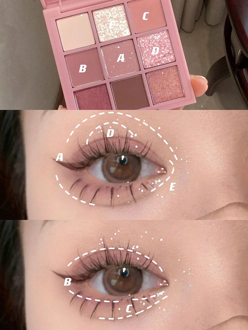 Nine-color Eyeshadow Palette Rose Pink Color