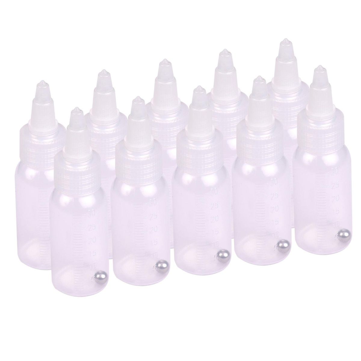Box of 10-Each 1.2-Ounce(35cc) Airbrush Bottles Paint Storage Bottles PP Jar and Cover with Scale Line Leak-proof for Dual-Action Siphon Feed Air Brush Airbrushing Accessories
