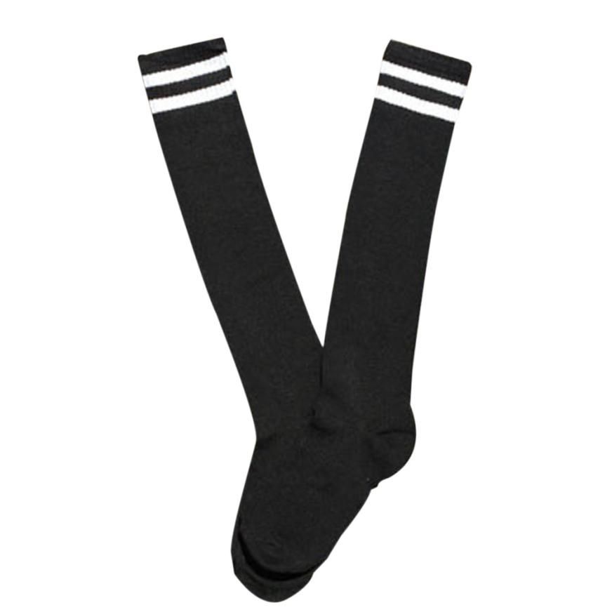 (Black Kids)Children Sport Football Soccer Long Socks Over Knee High Sock For Boys Girls Baseb SMA