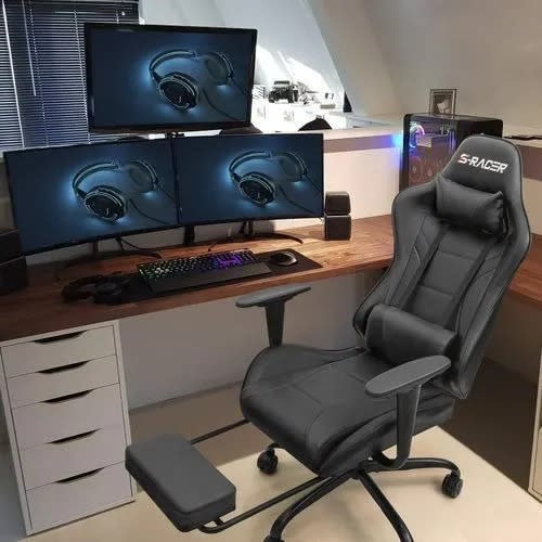 Gaming Chair Leather - Office Chair With Footrest