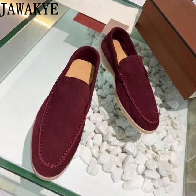 wine red Suede Casual Men Shoes Top Quality Slip On Lazy Loafers