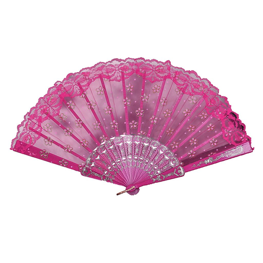 Lace Fan Flower Hand Silk Pattern Party Party Dance Held Chinese Silk Lace Best Wedding Gift Pocket Folding #40 Style Fans
