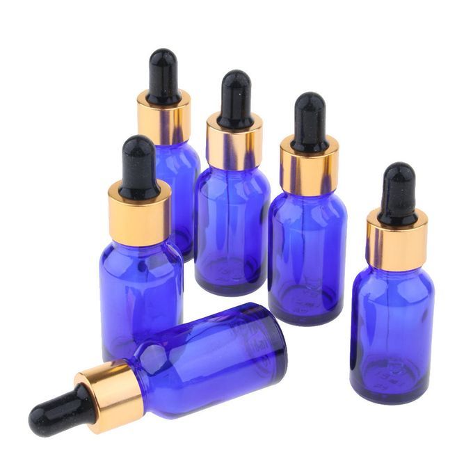 Travel 6 Pcs Refillable Dropper Glass Bottles Oil Kit For Cosmetics