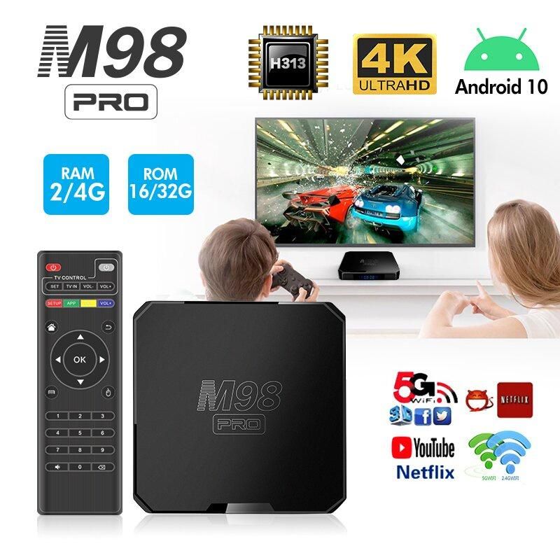 TV Box Android 10.0 New M98 PRO  Chip Advanced H313  4K 1080P Ultra Clear HD Bluetooth Multimedia