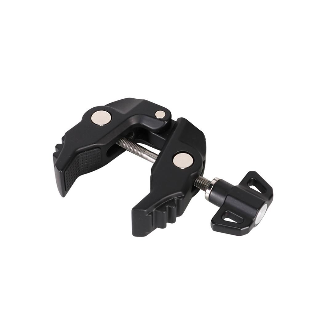 Super Crab Clamp 360° Rotatable Ball Head Adapter 1/4'' Screw for Gopro 11 SLR Cams Holder Flash Light Mic Stand Monitor Bracket