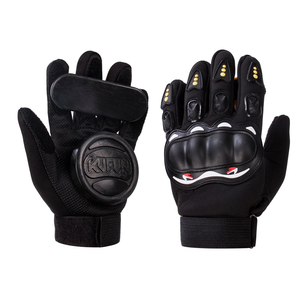 (Black)New Uni Skateboard Gloves With Sliders Standard Long