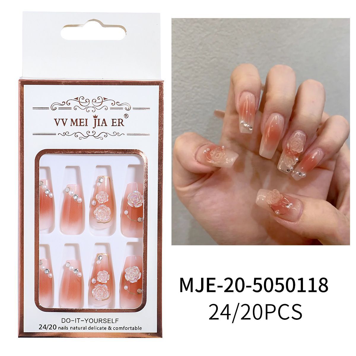 Women Fashion Press On Acrylic Nails - Ladies Fake Nails DIY