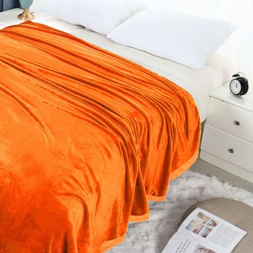 Flannel Blanket Bed Sheet/Comforter -Orange