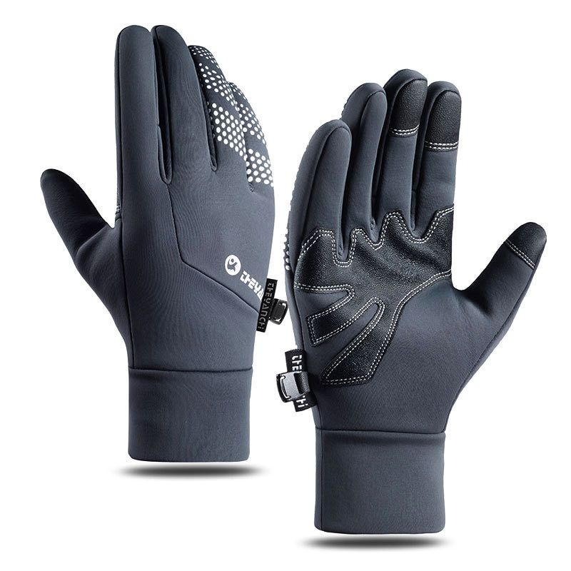 (grey)Winter Men Women Ski Gloves Waterproof Windproof Bike
