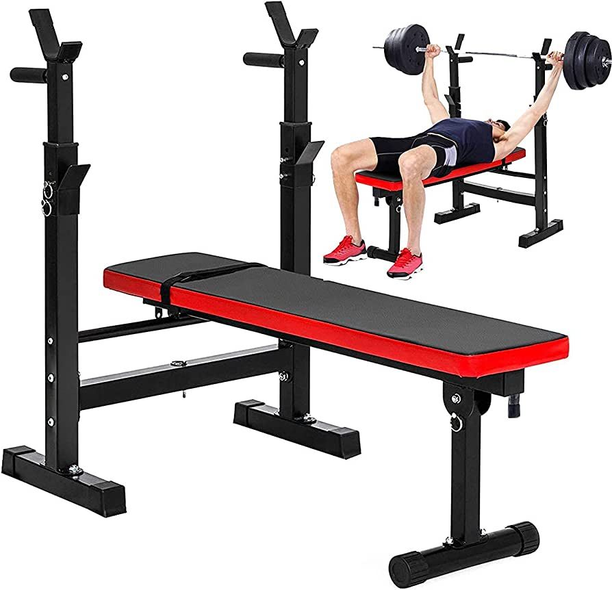 ADJUSTABLE STANDARD WEIGHT BENCH WITH 30KG BARBELL