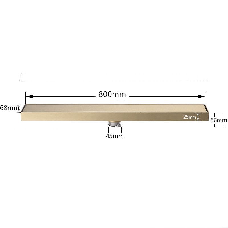 Gold 304 SUS Floor Drain With Brush Concealed Long Linear