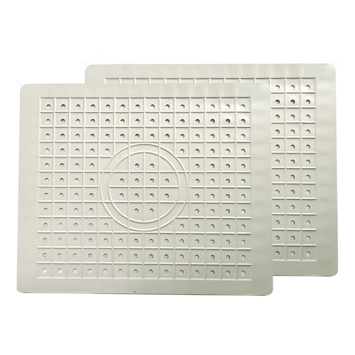 2Pcs Kitchen Sink Mats with Holes Non-Slip Rubber Drain Pad Glass Dishes Protector