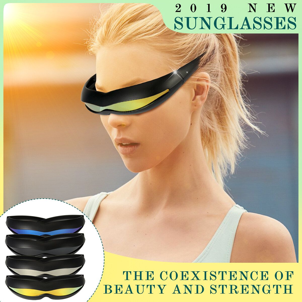 UV400 Car Motorcycle Sport Sunglasses Men Woman Rectangular Shades With PC Grey