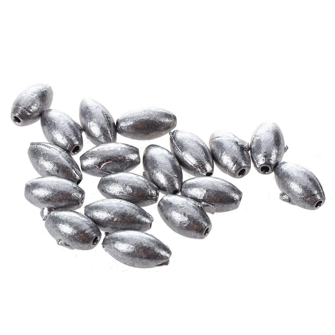 18 Pcs Gray Lead Oval Shaped Beads Angling Gear