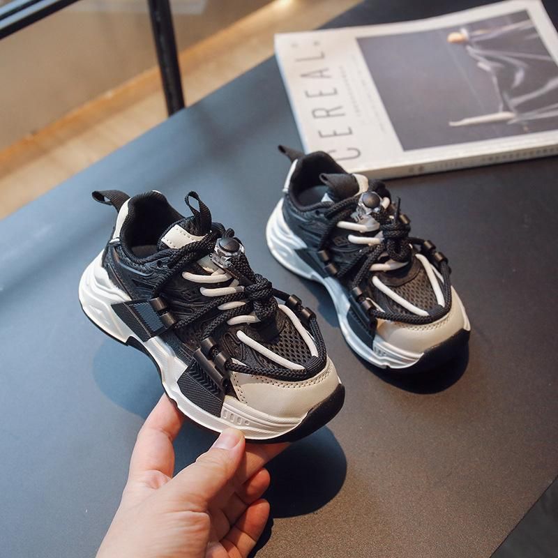 Sneakers Men's Girls trend thick soled running shoes black