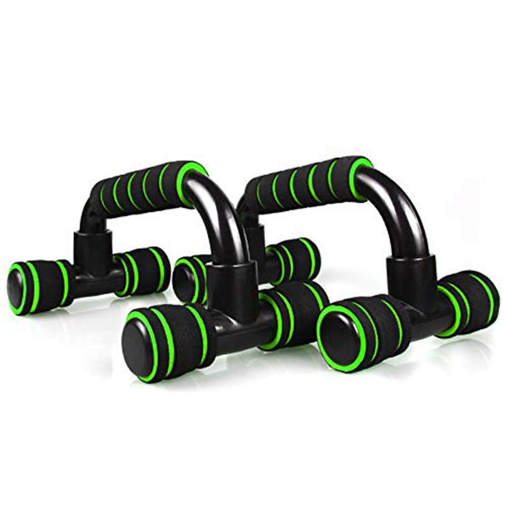 1Pair S Stands Grip Fitness Equipment Handles Chest Body Buiding Fitness Sports-Green