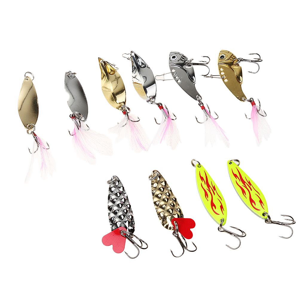 10pcs Assorted Metal   Bass CrankBait Spoon Crank Baits