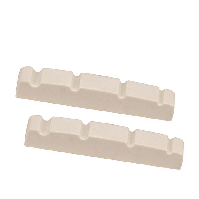2pcs White 4 String Slotted Nut Electric Jazz Bass Nut For Guitar