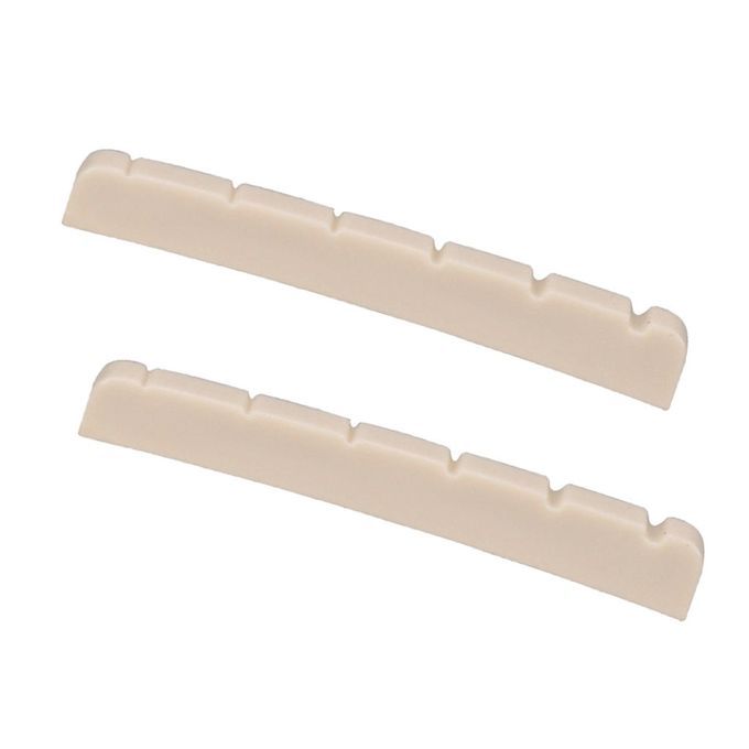 2Pcs Bass Bridge Slotted Nut String Instrument Replacement White