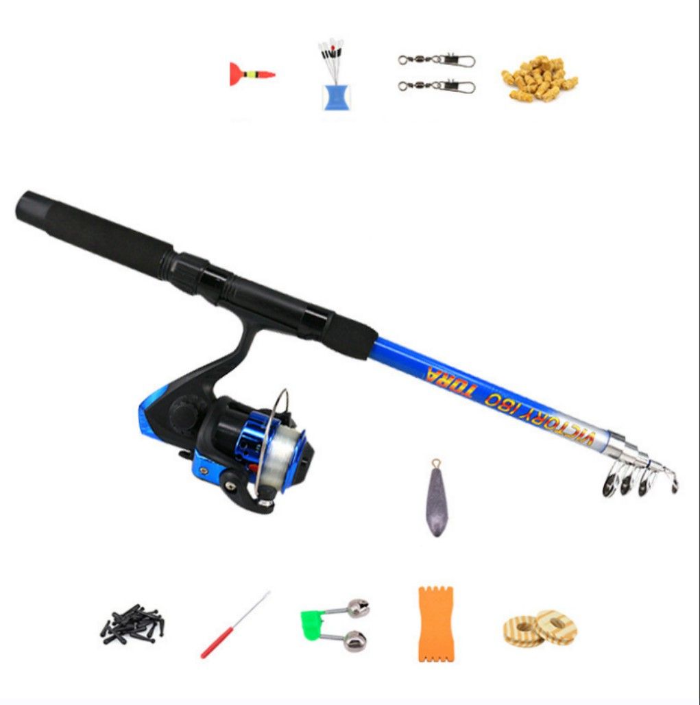 Rod And Reel Full Kit Casting Reel Gear Pole Set Line Kit