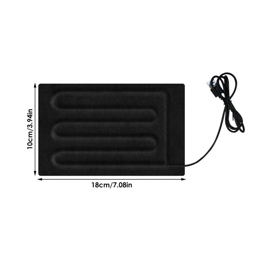 USB Powered Heated Pad Electric Heating Fabric Fast Heat Up For Vest Clothes Winter Outdoor Accessories Running Cycling Riding Black
