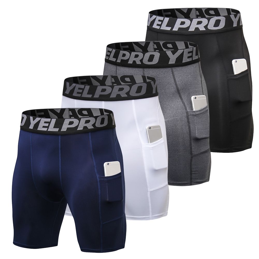 4 Packs Men Compression Shorts Active Workout Underwear