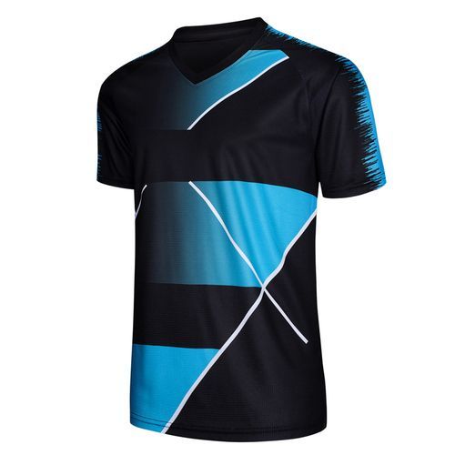 Sports Gradient Stripe Short Sleeve Tshirt Men Soccer Jersey