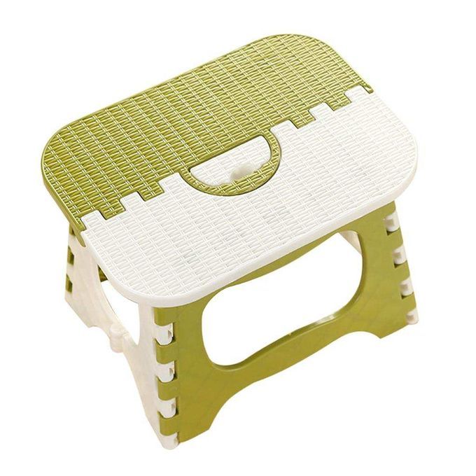 Plastic Folding Step Stool Non Slip Garage Camping Multi Green