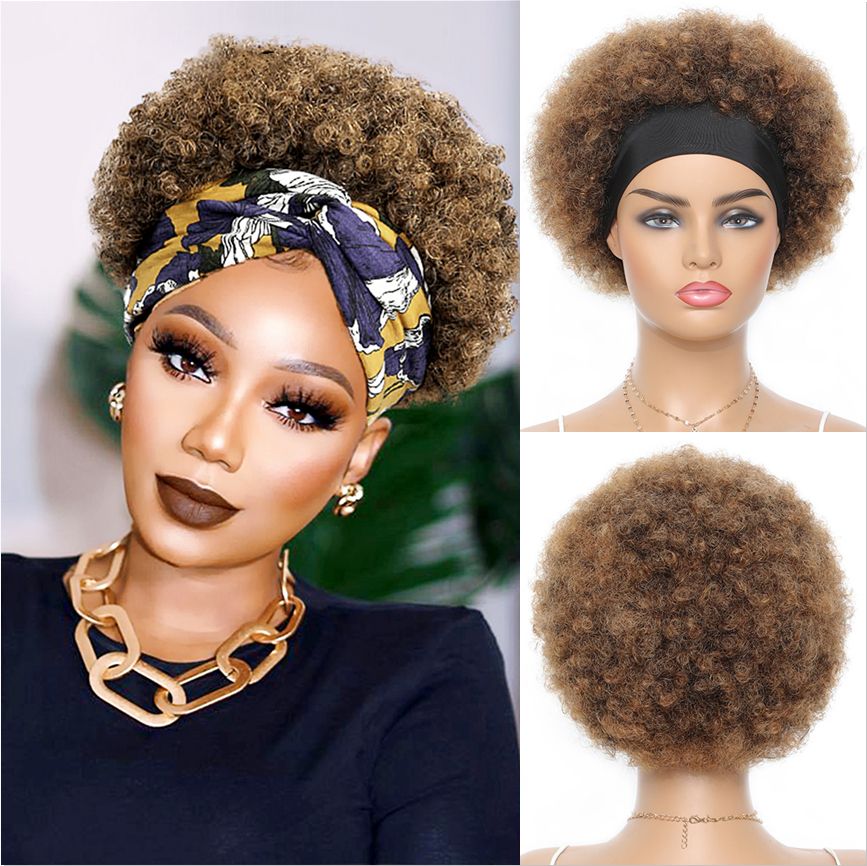 Afro Puff Curly  Short Headband Curly  Head Wrap  Brazilian
