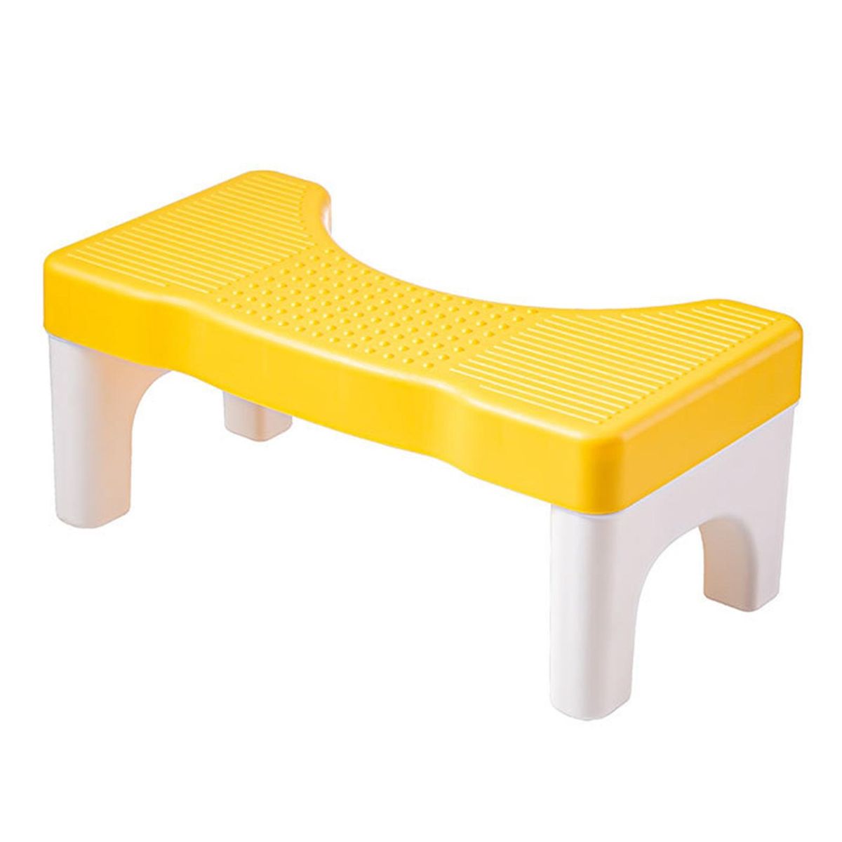 High Strength Toilet Footstool Squatease Portable Non-slip for Ages Yellow and White