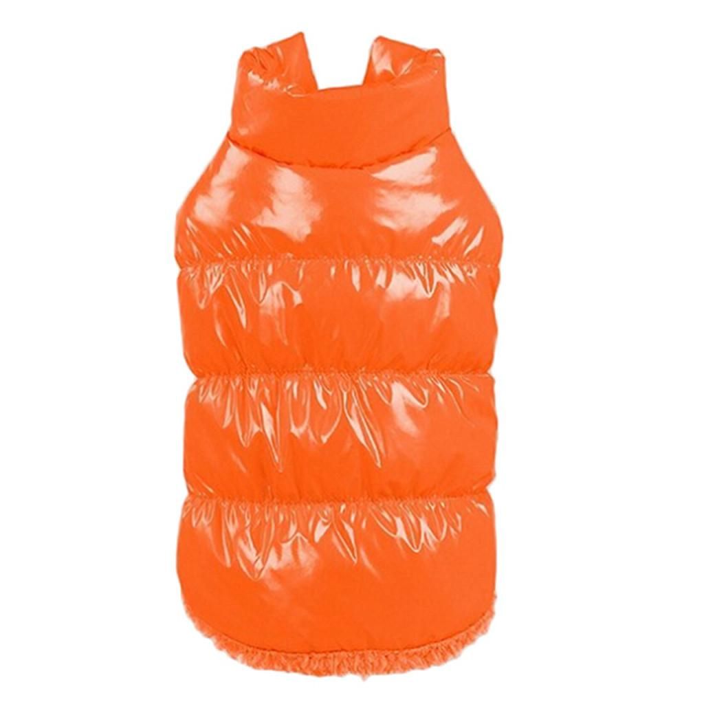 Padded Coat Duvet  Clothes  Puppy Cat Warm - Orange, L