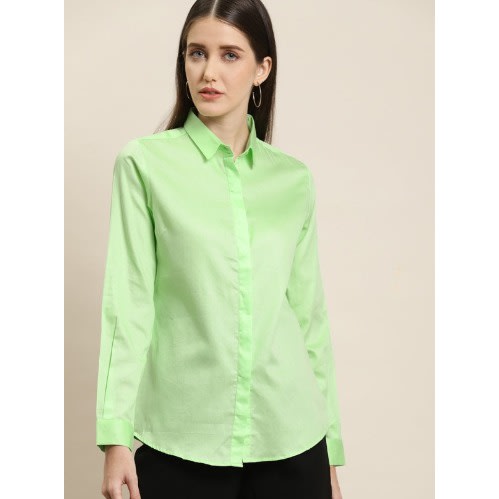 Ladies Formal Dress Shirt - Lemon Green