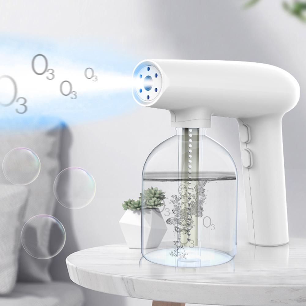 Handheld Blue Light Ozone Disinfection Gun Nano Atomization Disinfection Gun Sprayer Portable Charging