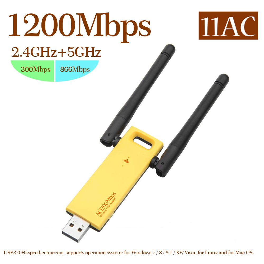 RTL8812BU USB 3.0 WLAN Adapter 1200Mbps 2.4GHz 5GHz WiFi
