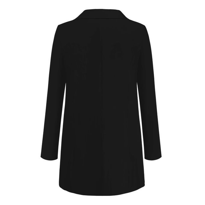 Women Cardigan Suit Lapel Collar Fall Winter Casual Suits For Black M