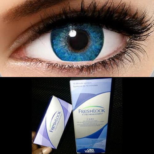 Colorful Freshlook Blue Contact Lens With Solution