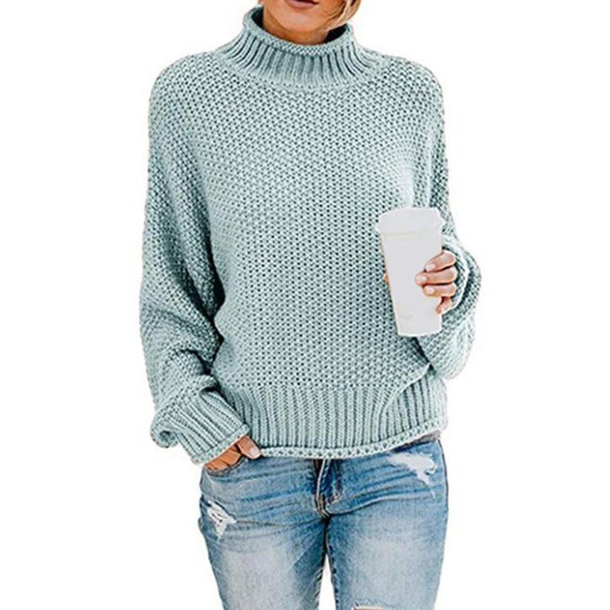 Fall Plus Size Batwing Long Sleeve Casual Loose XXL Light Blue