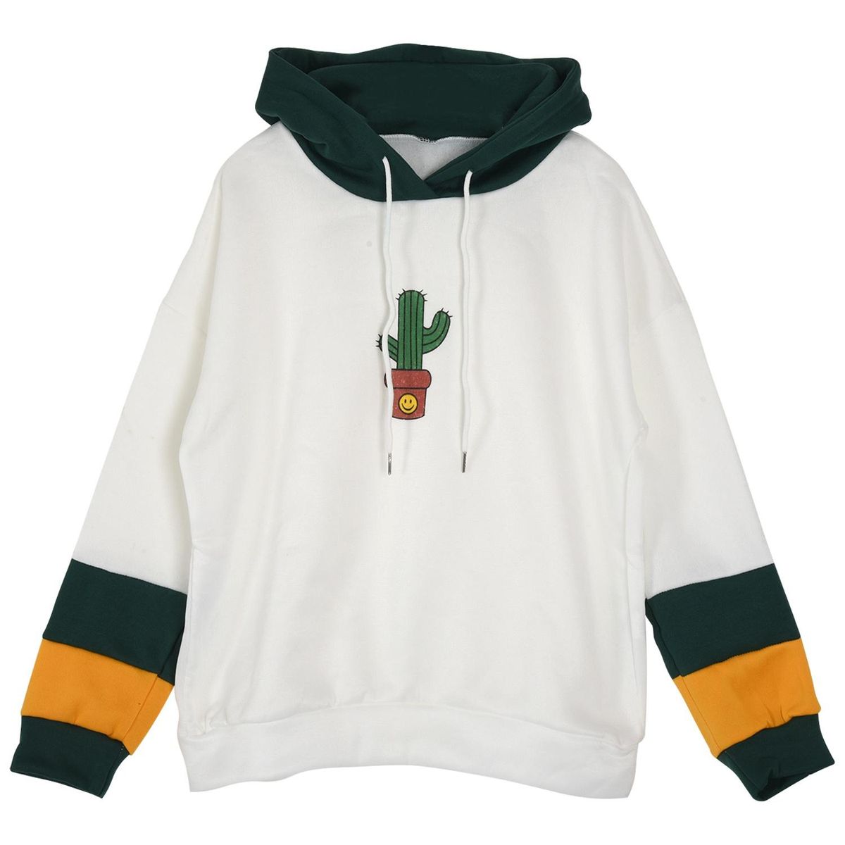 Women Long Sleeve Hoodies Sweatshirts Draw Block