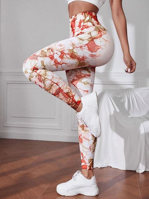 Cloud Rise XS Yoga Pants Fitness Women Cycling Gym Seamless Tights Sports Leggings High Waist Sexy Trousers Workout Sports Wear(#White Red Yellow)
