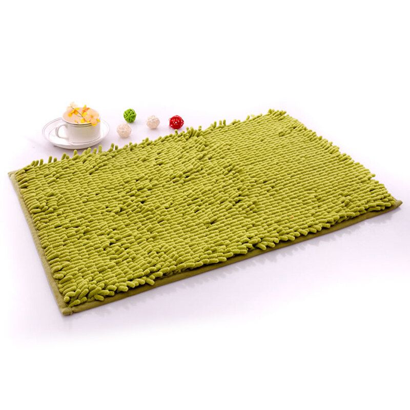 Get Coupons Polyester Solid Door Mat Water-absorbent Bathroom Carpet Anti Green
