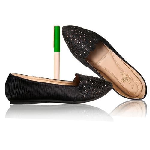 Lomanice Carribbean Flat Shoe + Free Gift- Black