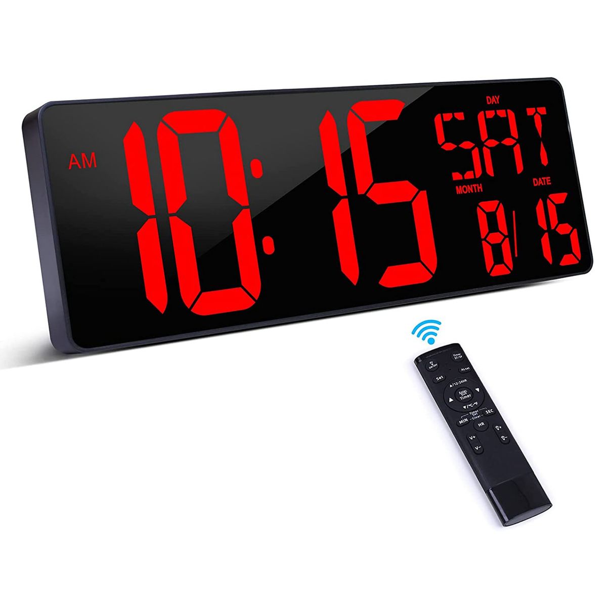 Large Digital Wall Clock With Remote Control