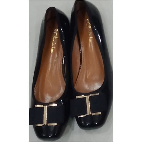 Women's Patent Leather Ballerina  - Black