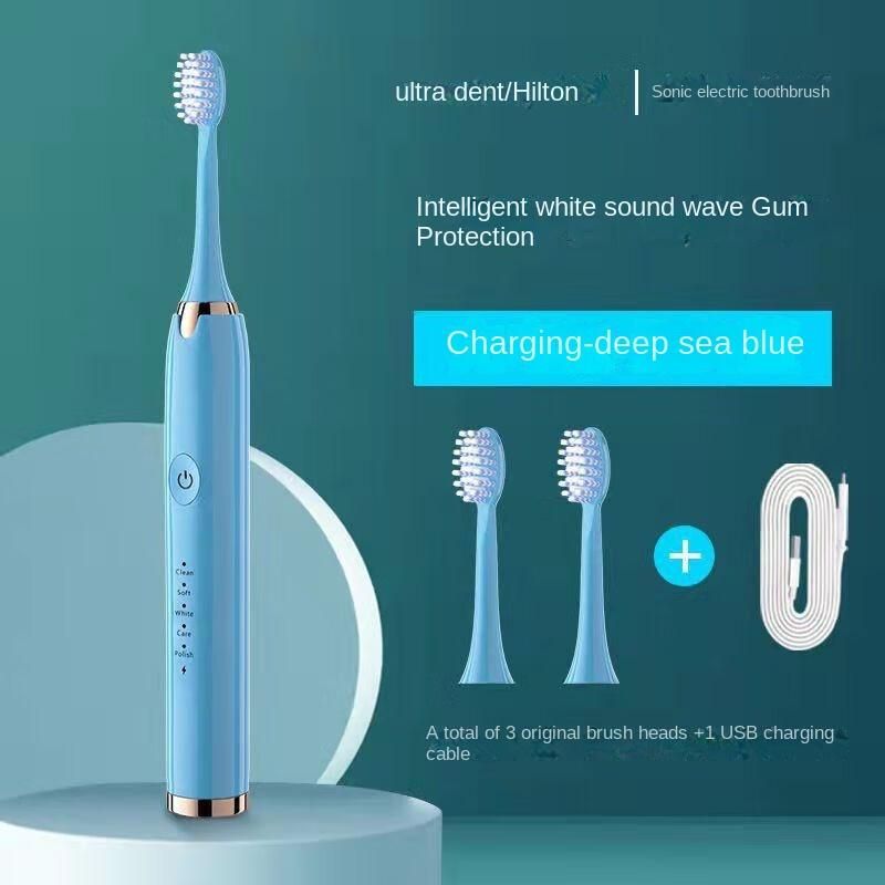 Three brush headsNew fashionable intelligent rechargeable waterproof sonic electric toothbrush