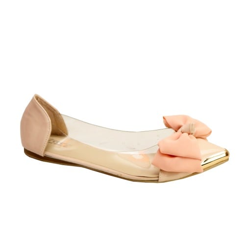 Rs Exotic Ladies Flat Shoe With Golden Design - Pink